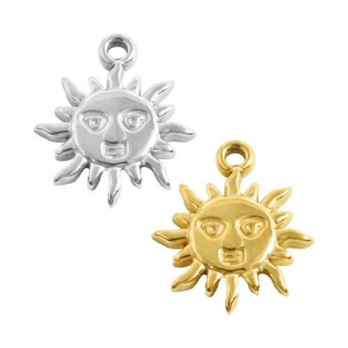 Stainless Steel Pendants 304 Stainless Steel Sun plated DIY Sold By Bag