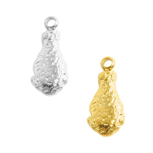 Stainless Steel Pendants 304 Stainless Steel Chicken Drumstick plated DIY Sold By Bag