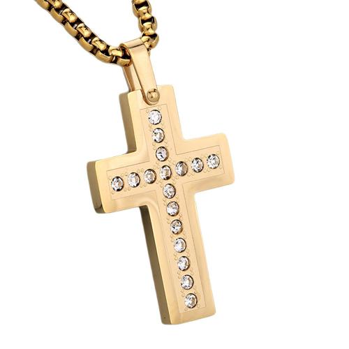 Nerezová ocel Cross Přívěsky, 304 Stainless Steel, Kříž, DIY & s drahokamu, více barev na výběr, Prodáno By PC