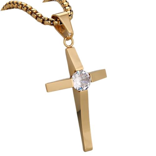 Nerezová ocel Cross Přívěsky, 304 Stainless Steel, Kříž, DIY & s drahokamu, více barev na výběr, Prodáno By PC