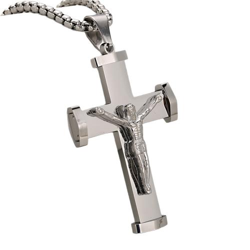 Nerezová ocel Cross Přívěsky, 304 Stainless Steel, Kříž, reliéfní & DIY, více barev na výběr, Prodáno By PC