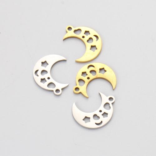 Ciondoli gioielli in acciaio inox, 304 acciaio inox, Luna, placcato, DIY, nessuno, 13x10x1mm, Venduto da PC