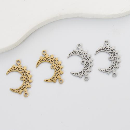 Connecteurs en acier inoxydable, Acier inoxydable 304, Lune et Etoile, Placage, DIY, plus de couleurs à choisir, 20x13x1mm, Vendu par PC