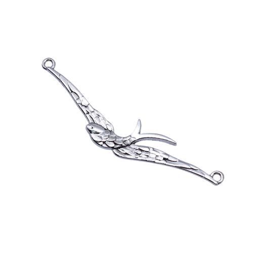 Zinc Alloy Animal Pendants swallow plated DIY antique silver color Sold By Bag