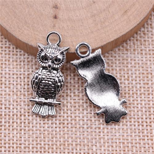 Zinc Alloy Animal Pendants Owl plated DIY Sold By Bag