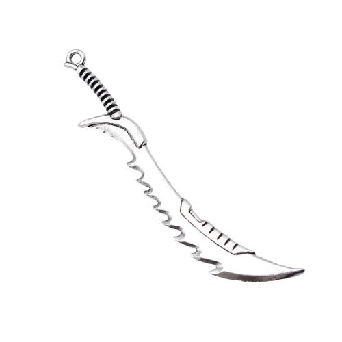 Zinek Přívěsky, meč, á, DIY, 10PC/Bag, Prodáno By Bag