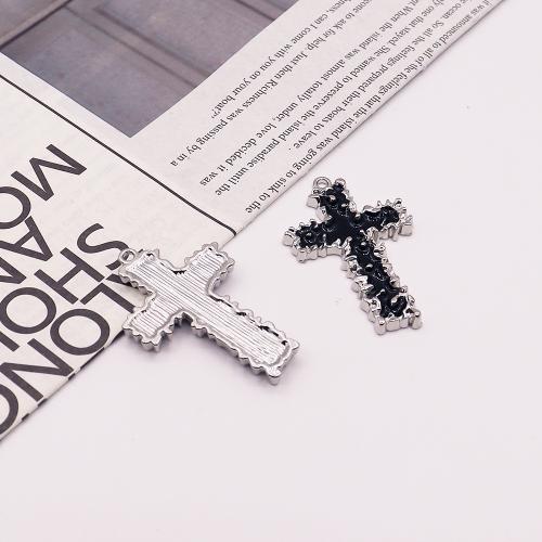 Zinc Alloy Cross Pendants gold color plated DIY & enamel Sold By PC