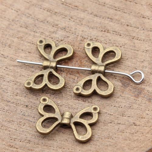 Zinc Alloy Jewelry Beads Butterfly plated DIY antique bronze color Sold By Bag