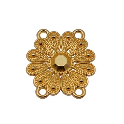 Forbindelse til zinklegering, Zinc Alloy, Flower, forgyldt, du kan DIY, 10pc'er/Bag, Solgt af Bag