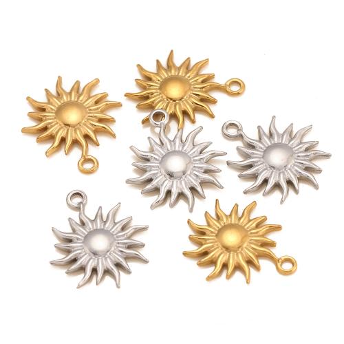 Stainless Steel Pendants 304 Stainless Steel Sun plated DIY Sold By Bag