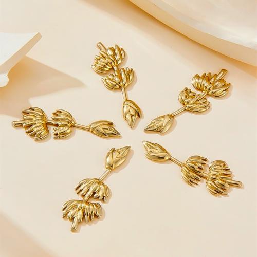 Stainless Steel Flower Pendant 304 Stainless Steel plated DIY Sold By Bag
