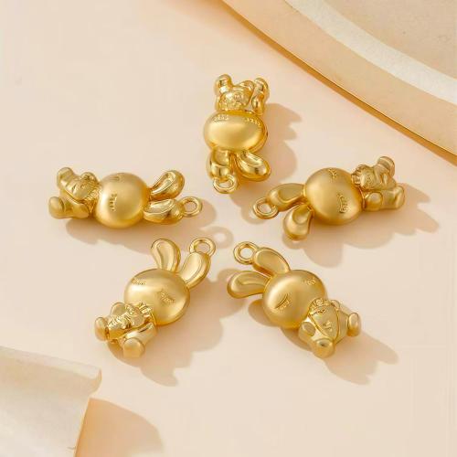 Stainless Steel Animal Pendants 304 Stainless Steel Rabbit plated DIY Sold By Bag