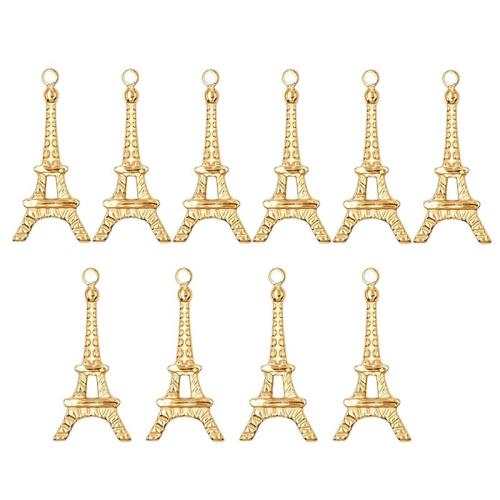 Jóias Pingentes de aço inoxidável, Aço inoxidável 304, Torre Eiffel, banhado, DIY, Mais cores pare escolha, 10PCs/Bag, vendido por Bag