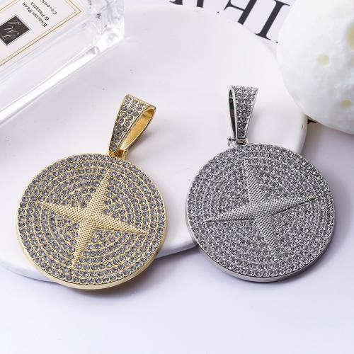 Cynk stopu Rhinestone wisiorki, Stop cynku, Koło, Powlekane, DIY & z kamieniem, dostępnych więcej kolorów, 58x53mm, sprzedane przez PC