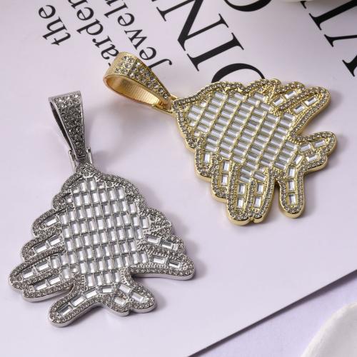 Zinc Alloy Rhinestone Pendants Tree plated DIY & micro pave cubic zirconia & with rhinestone Sold By PC