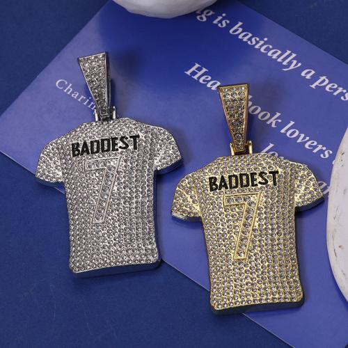 Zinc Alloy Enamel Pendants Garment plated DIY & micro pave cubic zirconia Sold By PC