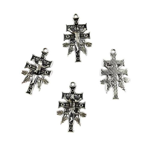 Zinc Alloy Pendants Cross silver color plated DIY silver color Sold By Bag