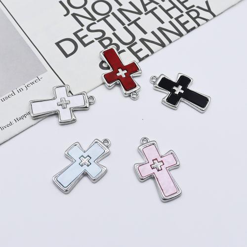 Zinc Alloy Cross Pendants gold color plated DIY & enamel Sold By PC