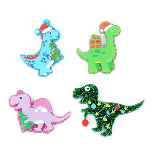 Acrylic Pendants Dinosaur printing DIY Sold By Bag