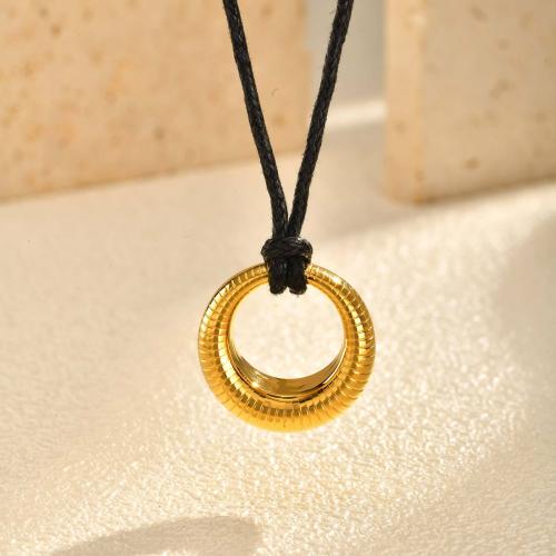 Stainless Steel Chain Sweter Naszyjnik, Stal nierdzewna 304, ze Sznur woskowany, biżuteria moda & dla kobiety, sprzedane przez PC