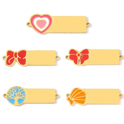 Connecteurs en acier inoxydable, Acier inoxydable 304, Placage de couleur d'or, DIY & émail & boucle de 1/1, plus de couleurs à choisir, 3PC/sac, Vendu par sac