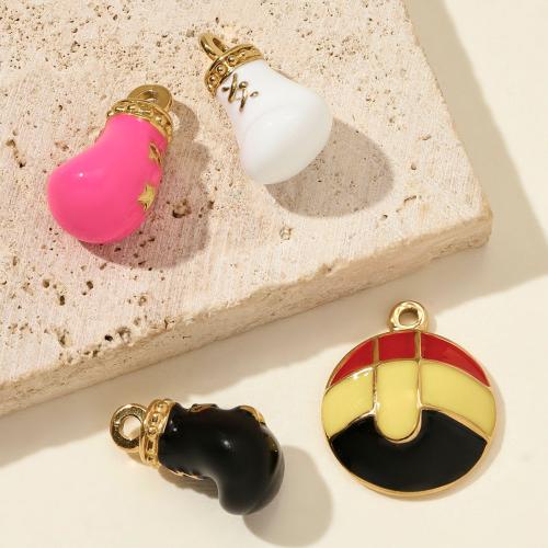 Stainless Steel Pendants 304 Stainless Steel gold color plated DIY & enamel Sold By Bag