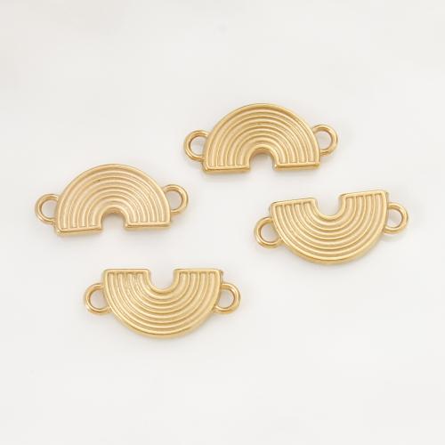 Connecteurs en acier inoxydable, Acier inoxydable 304, Arc en ciel, Placage de couleur d'or, DIY, doré, 22x10x2mm, Vendu par PC