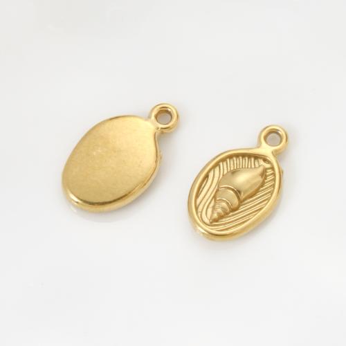 Acero inoxidable Colgantes Animal, acero inoxidable 304, Concha, chapado en color dorado, Bricolaje, dorado, 16.70x9.70x3.60mm, Vendido por UD