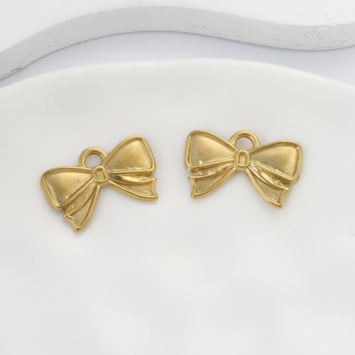 Colgantes de Acero Inoxidable, acero inoxidable 304, Lazo, chapado en color dorado, Bricolaje, dorado, 12.30x19x1.60mm, Vendido por UD