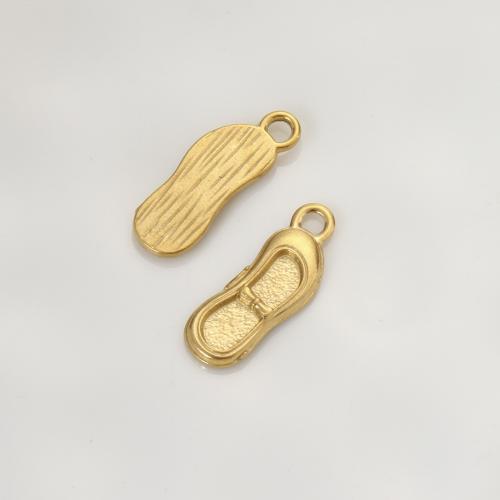Stainless Steel Pendants 304 Stainless Steel Shoes gold color plated DIY golden Sold By PC