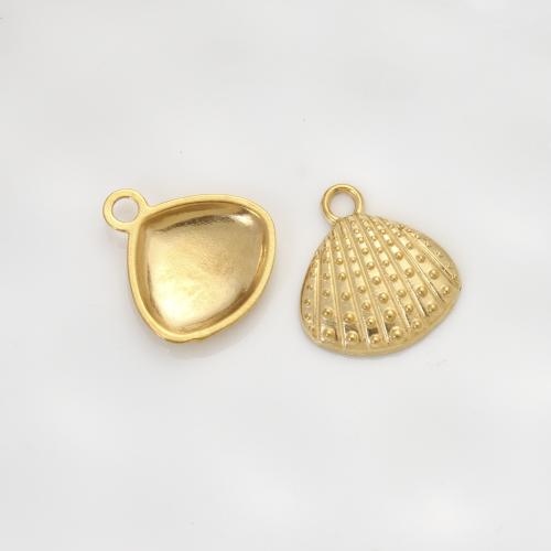 Acero inoxidable Colgantes Animal, acero inoxidable 304, Nácar, chapado en color dorado, Bricolaje, dorado, 19x17.40x3mm, Vendido por UD