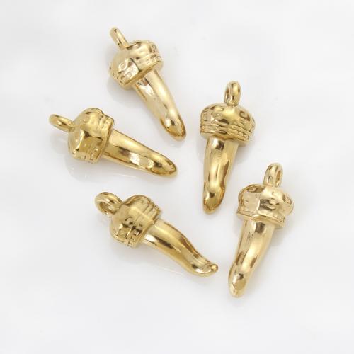 Colgantes de Acero Inoxidable, acero inoxidable 304, chapado en color dorado, Bricolaje, dorado, 25x10x7.40mm, Vendido por UD