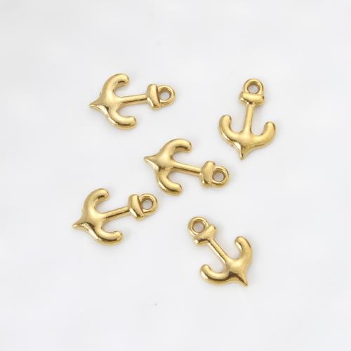 Stainless Steel Pendants 304 Stainless Steel Anchor gold color plated DIY golden Sold By PC