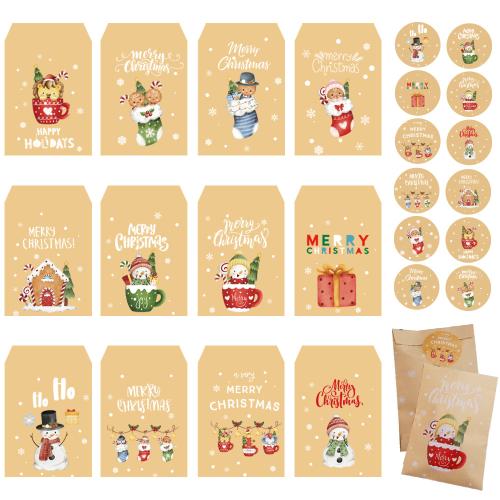 Kraftpapier Christmas Gift Bag, Drucken, Weihnachts-Design & DIY, keine, 48PCs/setzen, verkauft von setzen