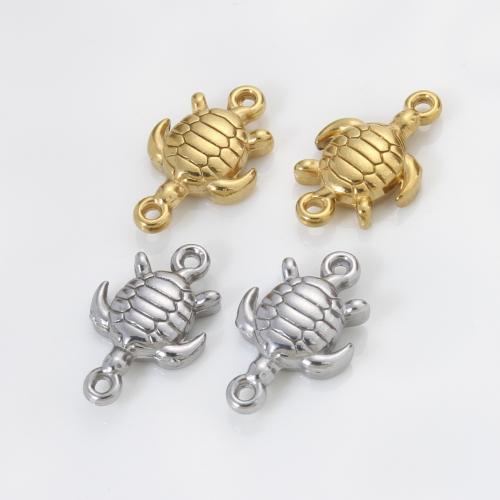 Connecteurs en acier inoxydable, Acier inoxydable 304, tortue, Placage, DIY, plus de couleurs à choisir, 18x11x4mm, Vendu par PC