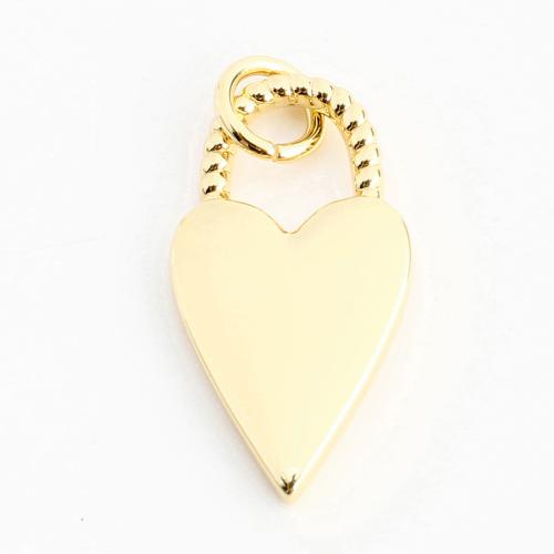Brass Heart Pendants Lock DIY golden Sold By PC