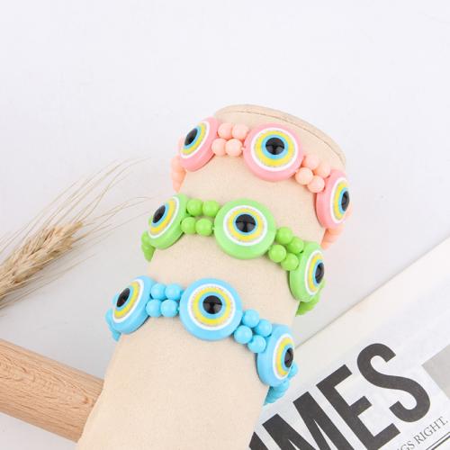 Evil Eye Jewelry Bracelet Resin with Acrylic gold color plated fashion jewelry 20mm Length 18 cm Sold By PC