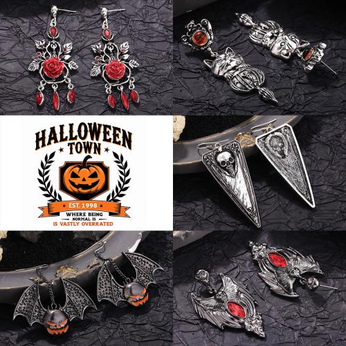 Mosiądz Kolczyk łezka, Powlekane, Halloween Design & mikro utorować cyrkonia, dostępnych więcej kolorów, bez zawartości niklu, ołowiu i kadmu, sprzedane przez para