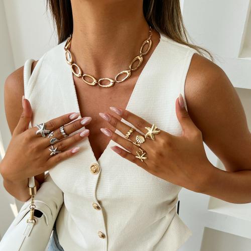 Zinc Alloy Jewelry Sets finger ring & necklace fashion jewelry Sold By PC