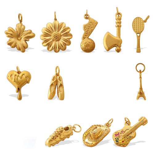 Stainless Steel Pendants 304 Stainless Steel 18K gold plated DIY Sold By PC