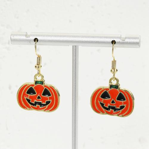 Zinc Alloy Drop Earring with Seedbead plated Halloween Design & for woman & enamel Sold By Pair