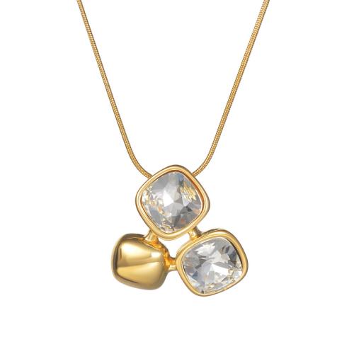 Cubic Zirconia rozsdamentes acél ékszer készletek, 304 rozsdamentes acél, Négyzet, galvanizált, különböző stílusokat a választás & mikro egyengetni cirkónia & a nő, aranysárga, Által értékesített PC