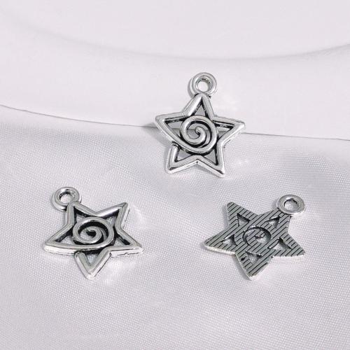 Zinc Alloy Star Pendant silver color plated DIY silver color Sold By Bag