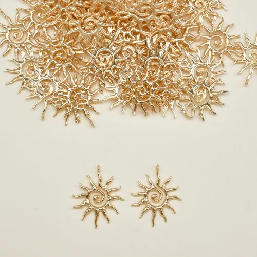 Zinc Alloy Pendants Sun gold color plated DIY golden Sold By Bag