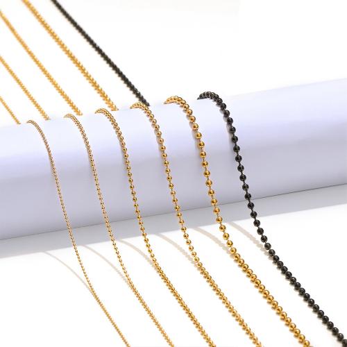 Rostfritt stål Ball Chain, 304 rostfritt stål, guldfärg pläterade, DIY, fler färger för val, Säljs av m