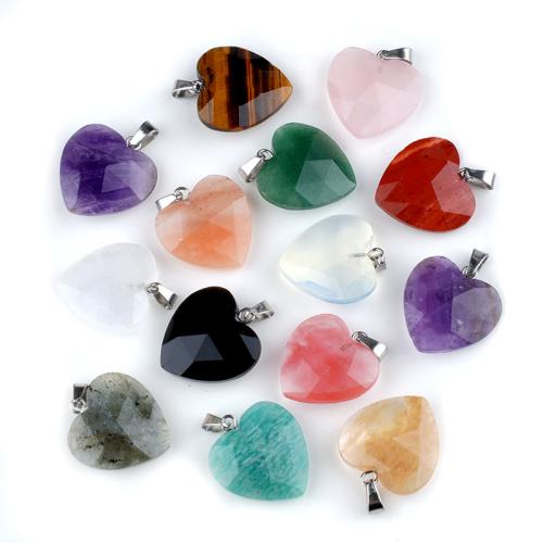 Gemstone Pendants Jewelry Brass with Gemstone Heart polished DIY Sold By PC