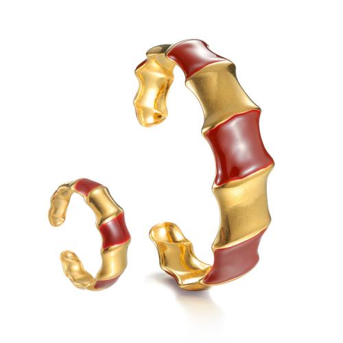 Enamel Stainless Steel Jewelry Set 304 Stainless Steel plated & for woman Sold By PC