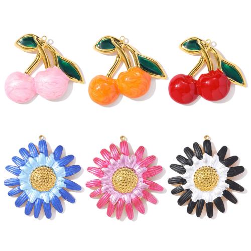 Stainless Steel Pendants 304 Stainless Steel plated DIY & enamel Sold By Bag