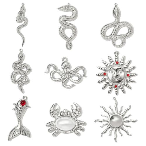 Stainless Steel Pendants 304 Stainless Steel with ABS Plastic Pearl & Resin plated DIY silver color Sold By Bag