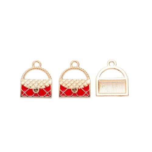 Zinc Alloy Enamel Pendants Handbag plated DIY Sold By Bag